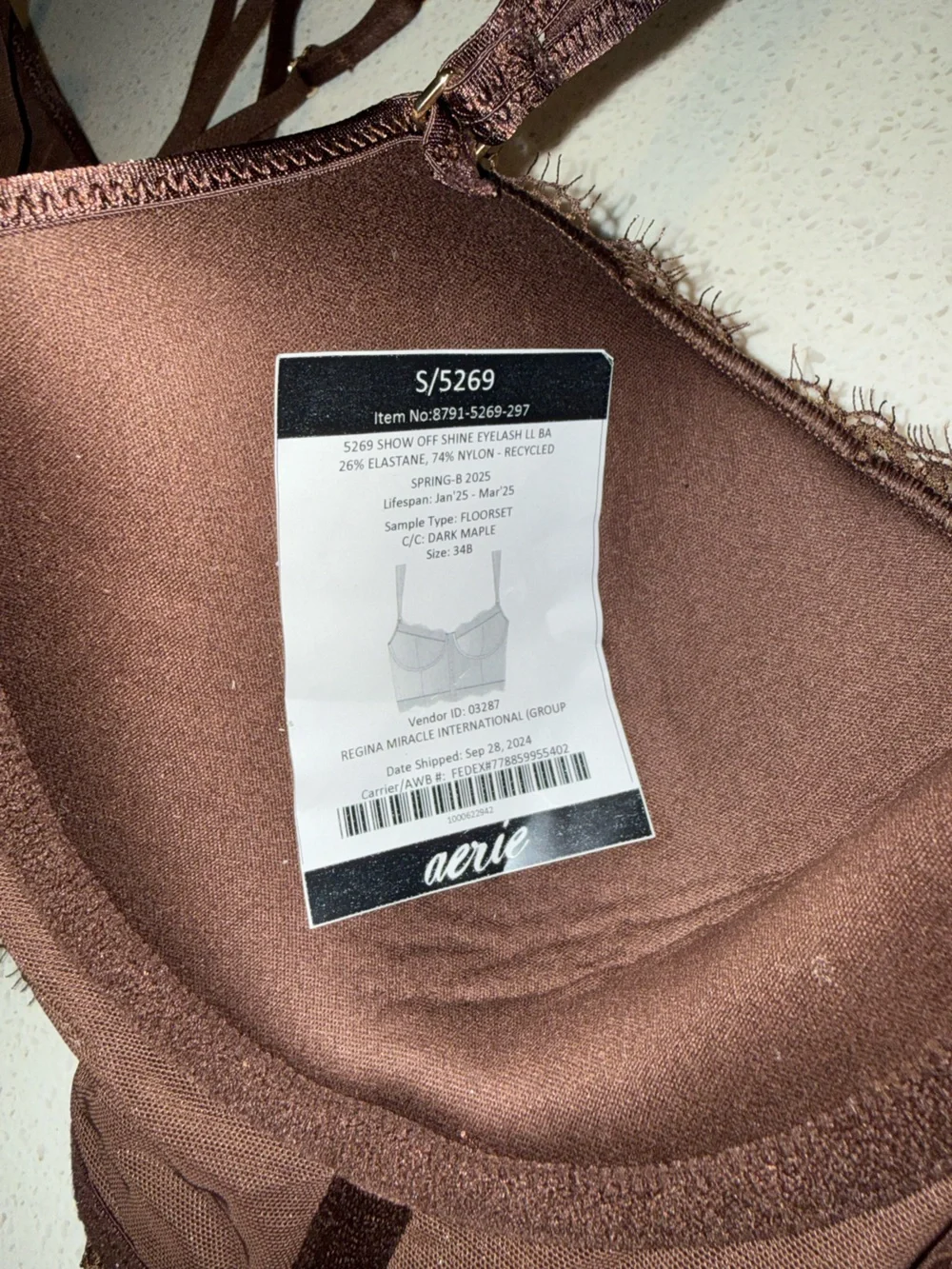 Aerie Showoff Shine Bra 34B